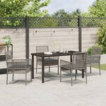 vidaXL Ensemble de salle à manger pour jardin 5 Pièces Gris Poly rotin