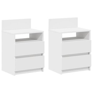 vidaXL Tables de chevet 2 Pièces avec 2 tiroirs blanc 40x33x60 cm