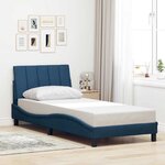 vidaXL Cadre de lit sans matelas bleu 90x190 cm tissu