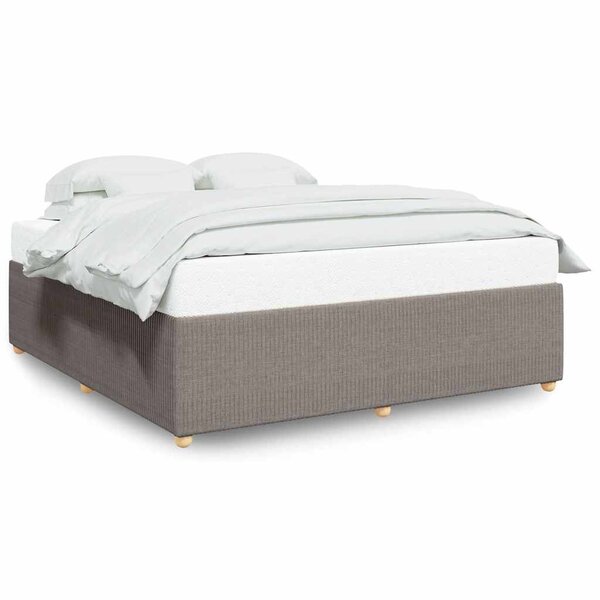 vidaXL Cadre de lit sans matelas taupe 180x200 cm tissu