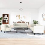 vidaXL Ensemble de canapés 3 Pièces crème velours