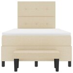 vidaXL Lit à ressorts avec matelas Crème 120 x 200 cm tissu