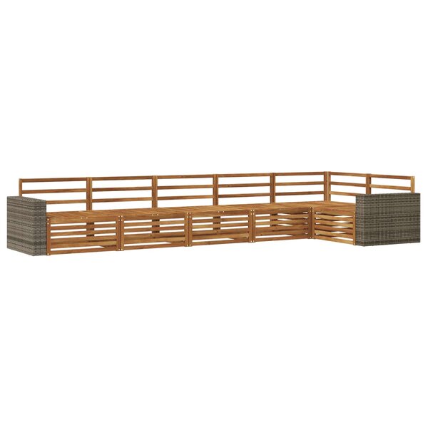 vidaXL Ensemble de canapés d'extérieur 6 Pièces Naturel