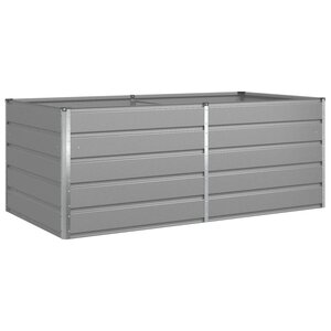 vidaXL Jardinière Gris clair 195 x 100 x 45 cm Acier galvanisé