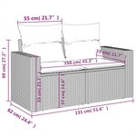 vidaXL Salon de jardin 10 Pièces avec coussins gris résine tressée