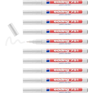 Marqueur Peinture 751 Blanc Pointe Ronde 1-2 mm x 10 EDDING