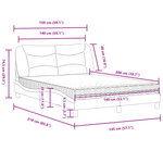 vidaXL Lit avec matelas gris clair 140x200 cm tissu