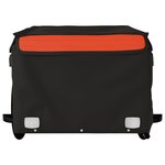 vidaXL Remorque de vélo noir et orange 45 kg fer