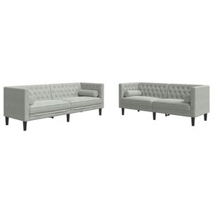 vidaXL Ensemble de Canapés Gris clair Velours