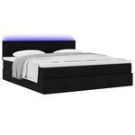 VidaXL Cadre de lit ottoman avec matelas noir 160x200 cm tissu