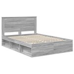 vidaXL Cadre de lit Gris Sonoma 140 x 200 cm Pin massif