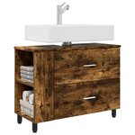 vidaXL Unité de vanité de salle de bain Chêne fumé 80 x 35 x 60 cm