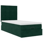 vidaXL Cadre de lit ottoman avec matelas vert foncé 100x200 cm velours