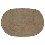 vidaXL Tapis de surface ovale Gris 152 x 245 cm Jute