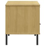 vidaXL Meuble TV avec pieds en métal Marron Bois de pin massif OSLO