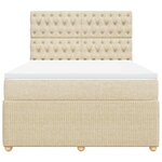 vidaXL Sommier à lattes de lit avec matelas Crème 140x200 cm Tissu