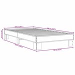 vidaXL Cadre de lit chêne marron 100x200 cm bois d'ingénierie et métal