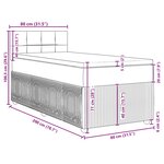 vidaXL Sommier à lattes de lit et matelas Gris foncé 80x200 cm Velours