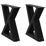 vidaXL Pieds de table basse 2 pièces Noir 40 x (30-31 3) cm Acier