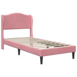 vidaXL Cadre de lit avec tête de lit Rose 90 x 190 cm Velours