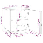 vidaXL Tables de chevet 2 Pièces Blanc 40x34x45 cm Bois de pin massif