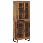 vidaXL Haut Armoire 2 Pièces Bois Ancien Bois Aggloméré et Verre