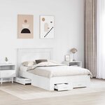 vidaXL Cadre de lit avec tiroir avec tête de lit Bois d'ingénierie