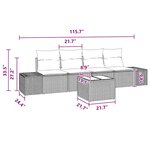 vidaXL Ensemble de canapé de jardin 5 Pièces Beige Rouge 55 x 55 x 37 cm
