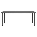 vidaXL Ensemble à manger de jardin coussins 7Pièces noir poly rotin verre