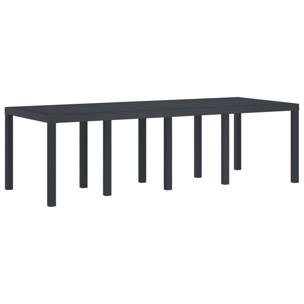 Table de jardin vidaXL Anthracite 250x100x73 cm en Poly Rattan