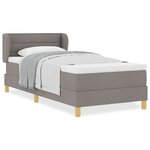 vidaXL Lit à Ressorts avec Matelas Crème 90x200 cm Tissu Taupe