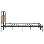 vidaXL Cadre de lit en métal sans matelas chêne fumé 183x213 cm