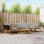 vidaXL Ensemble de canapés d'extérieur 7 Pièces Gris Naturel et Clair