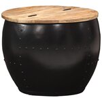 vidaXL Table basse ronde 53x43 cm Bois de manguier massif