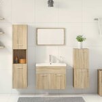 vidaXL Ensemble de meubles de salle de bain 5 Pièces chêne sonoma