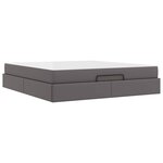 vidaXL Cadre de lit avec matelas avec matelas 2 Pièces Gris PVC
