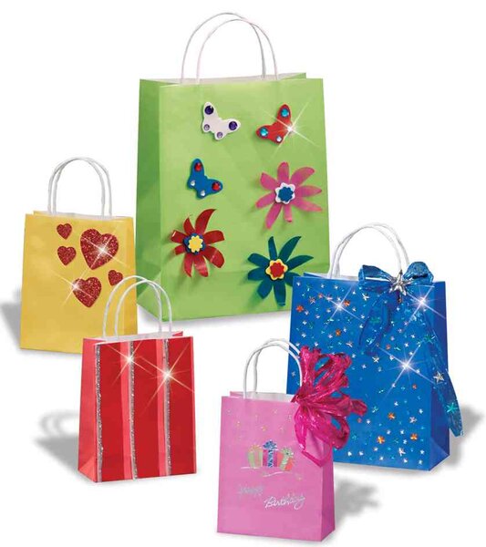 Paquet de 10 Sacs Cadeau 120 x 55 x 150 mm Assortis FOLIA