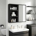 vidaXL Armoire murale de salle de bain Chêne Noir 30 x 10 x 50 cm