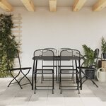 vidaXL Ensemble à manger de jardin 7 Pièces anthracite métal maille