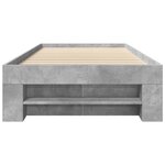 vidaXL Cadre de lit gris béton 100x200 cm bois d'ingénierie