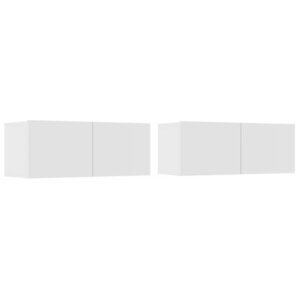 vidaXL Meubles TV 2 Pièces blanc 80x30x30 cm bois d'ingénierie