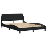 vidaXL Lit avec matelas Hvar noir 140x190 cm tissu