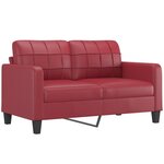 vidaXL Canapé 2 places avec oreillers bordeaux 140 cm similicuir