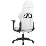 vidaXL Chaise de jeu de massage Blanc et rose Similicuir