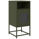 vidaXL Table de chevet vert olive 36x39x78 cm acier laminé à froid