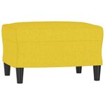 vidaXL Canapé à 3 places avec repose-pieds Jaune clair 180 cm Tissu