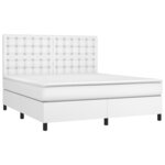 vidaXL Sommier à lattes de lit avec matelas et LED Blanc 180x200 cm