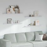 vidaXL Étagère Murale avec étagère 4 Pièces Marbre blanc 115 x 9 x 3 cm