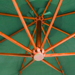 vidaXL Parasol suspendu avec poteau en bois 350 cm vert