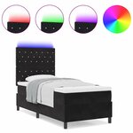 vidaXL Lit à ressorts avec matelas Noir 90 x 200 cm Velours